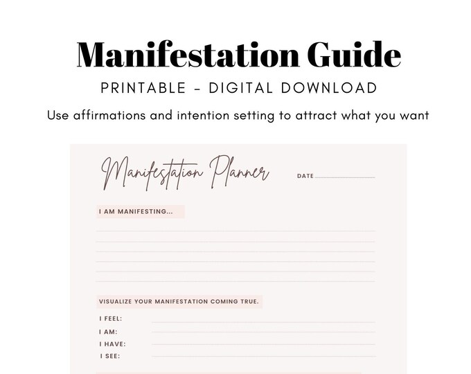 Manifestation Guide Manifestation Journal Manifestation Planner Law of