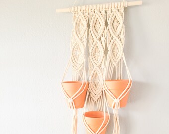 Triple Macrame Plant Hanger - Etsy