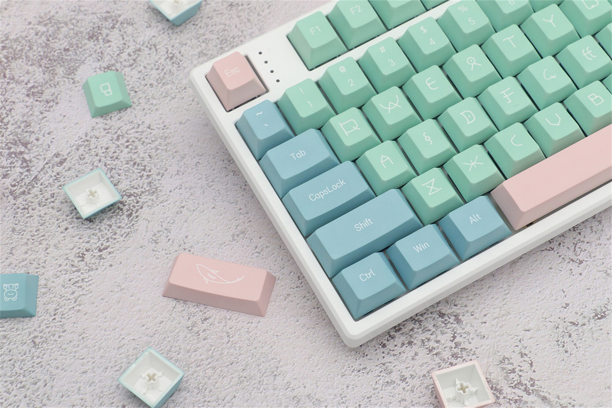 Lotus Theme Keycaps Mint Green Keycaps Artisan Keycaps Etsy Canada