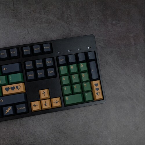 GMK Hero Theme Retro Keycap Set, Cherry Profile PBT Keycap Set, Gaming Mechanical Keyboard Keycap, PBT Thermal Sublimation Key Cap Set
