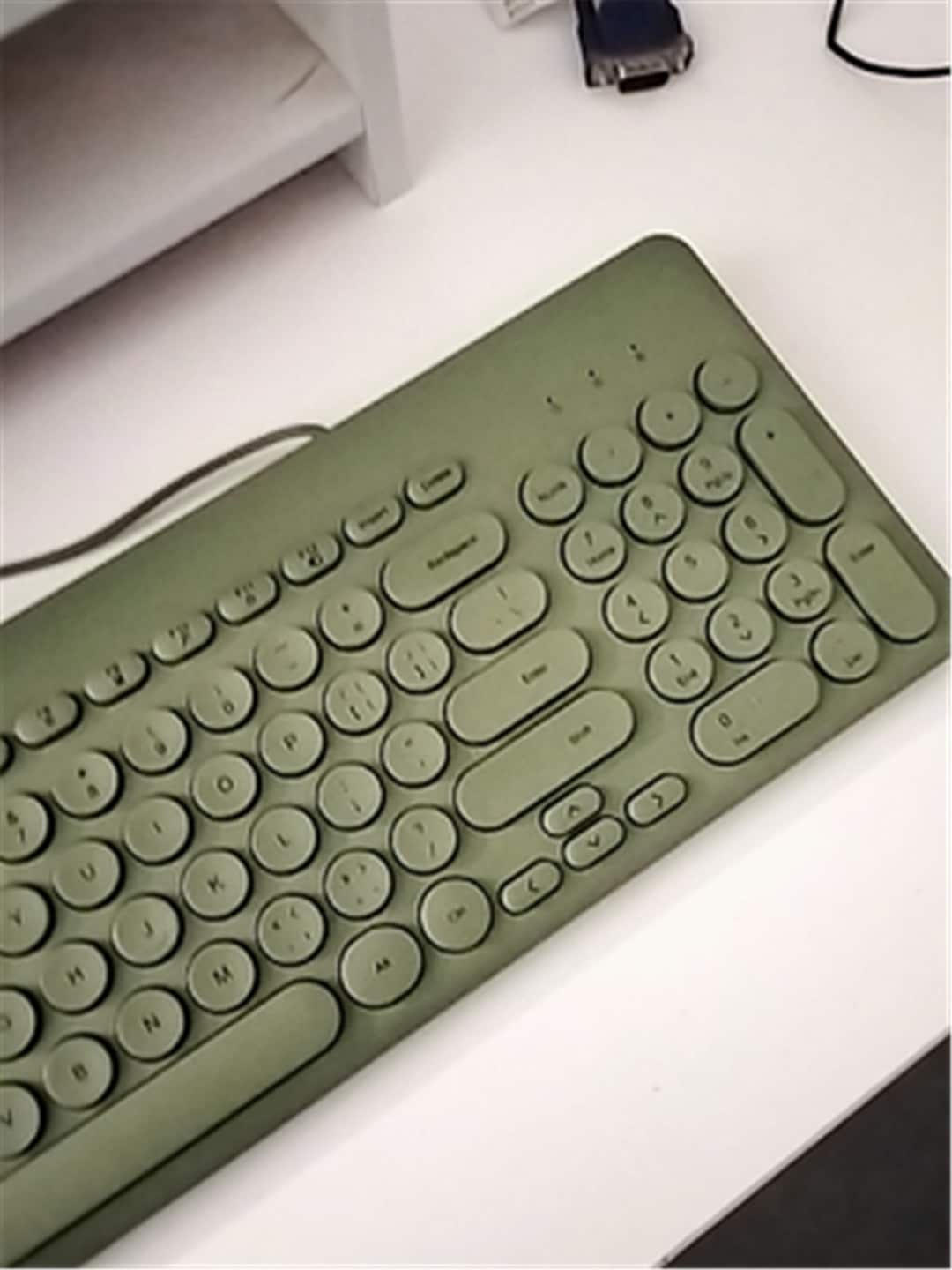 Vintage Green Keyboard, 96 Keys Wired Gaming Keyboard, Modern Mechanical Gaming Keyboard, Cute