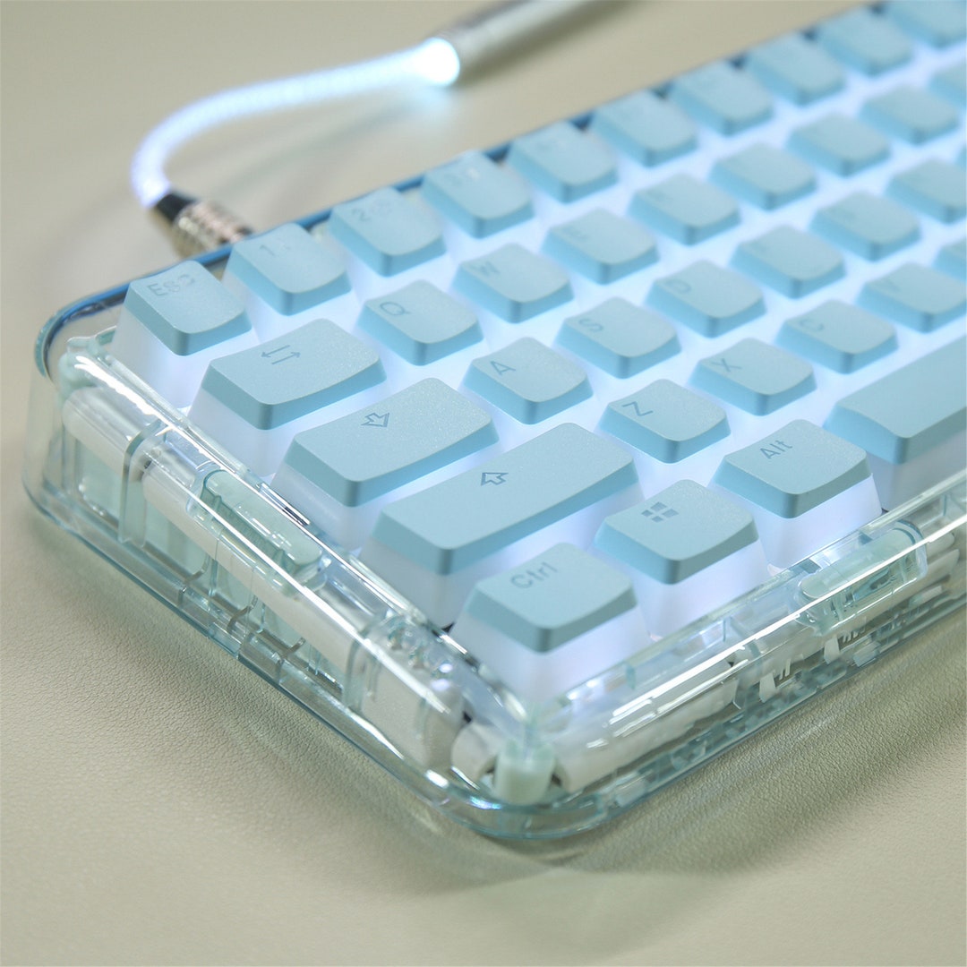 Blue Double Shot Keycaps Set, Pbt Pudding Keycap Set, OEM Profile