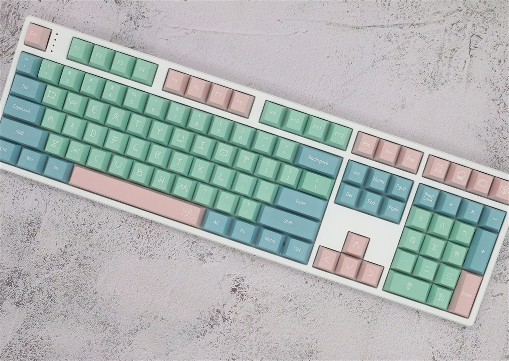 Lotus Theme Keycaps Mint Green Keycaps Artisan Keycaps Etsy Canada