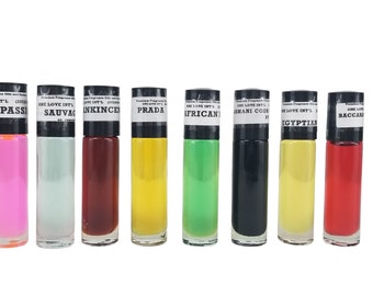 Aceite corporal perfumado en roll-on: Perfume artesanal, Lista 1/11 (#-A)