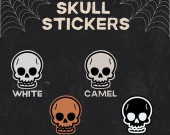 Skull Stickers (Glossy & Holographic) - Halloween / Fall / Spooky themed stickers