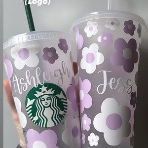 Flowers Personalised reusable cold cup