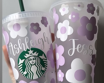 Flowers Personalised reusable cold cup