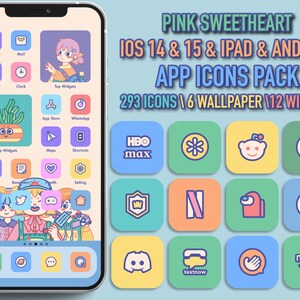 Fits iOS18 - 293 Sweet Icons For IOS And Android, Aesthetic App Icons, Pink Icon, iOS Icons, iPhone Icons, Icon Bundle, Fairy Girl Favorite