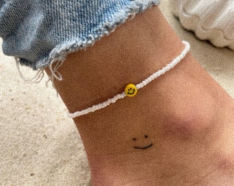 Anklet with smiley face