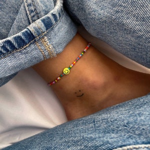 Colorful anklet with smiley