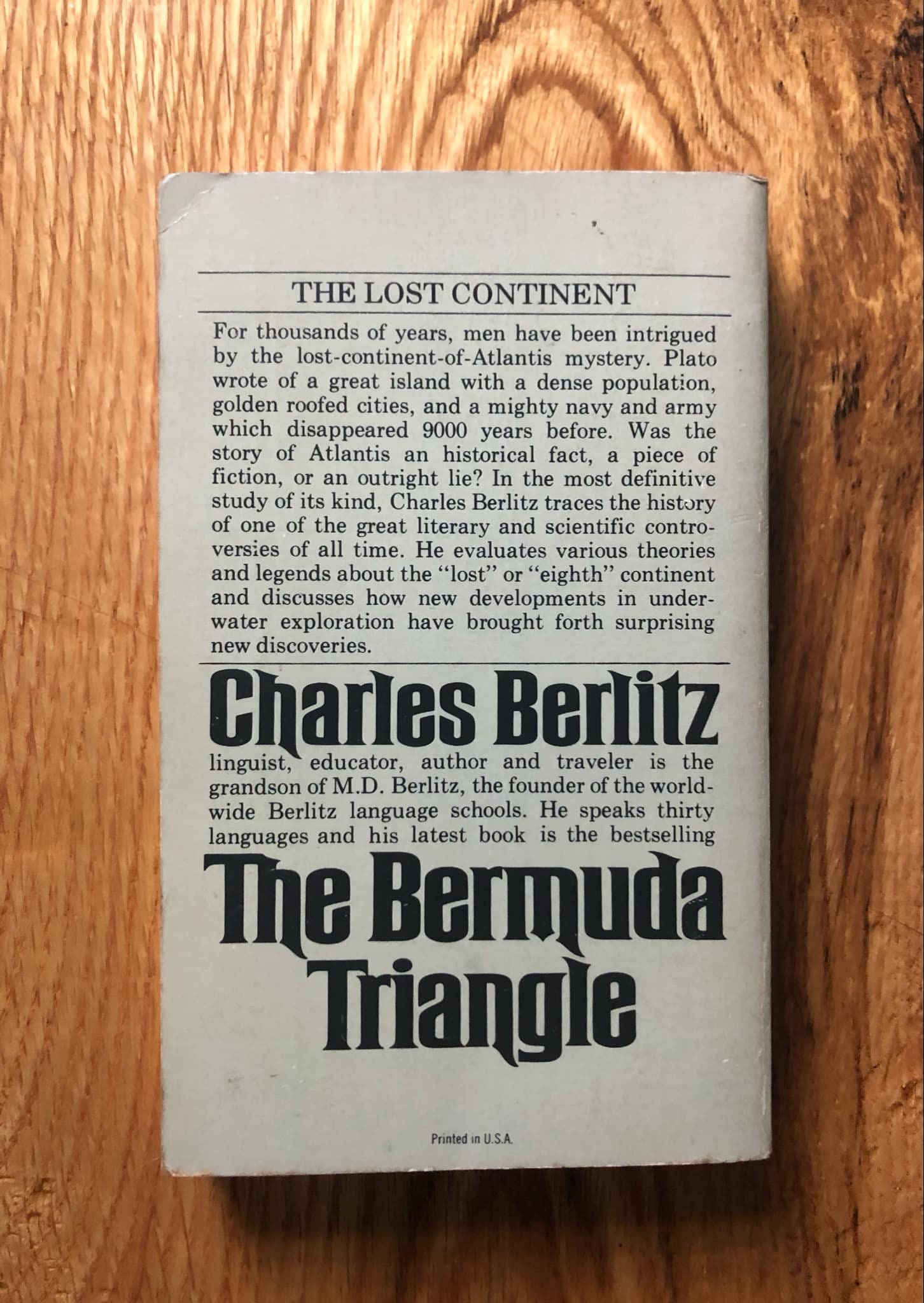 The Mystery of Atlantis- Charles Berlitz- Leisure Books 1969 - Etsy