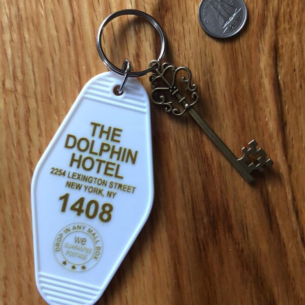 Stephen King- 1408- The Dolphin Hotel- Key chain w/Skeleton Key