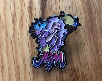 Jem- Jem and the Holograms- Retro 80's TV Cartoon Collector Pin