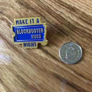 Blockbuster Video- &quot;Make it a Blockbuster Video Night&quot;- 90&#39;s Retro Collector Pin