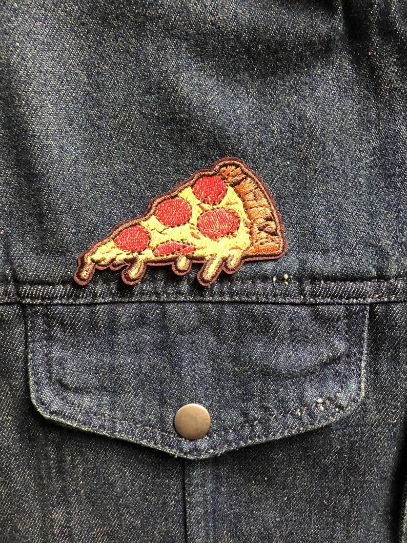 Pizza Path Cheesy Pepperoni Pizza Patch- Vintage Embroidered (iron/sew On) Foodie ...