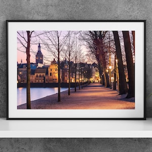 Printable The Hauge Netherlands Photography Poster - Pathway by Hofvijver - Digital Download Wall Art