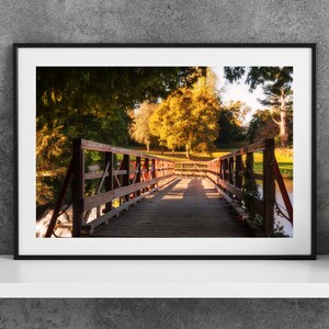 Printable Maynooth Kildare Ireland Photography Poster - Footbridge on the Rye Water Autumn - Digital Download Wall Art