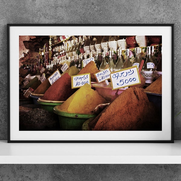 Printable Nabeul Tunisia Photography Poster - Spice Market - Digital Download Wall Art