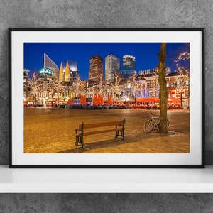 Printable The Hauge Netherlands Photography Poster Het Plein at Night Digital Download Wall Art image 1