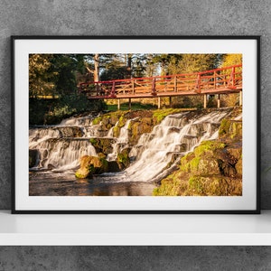 Printable Maynooth Kildare Ireland Photography Poster - Rye Water Waterfall Bridge - Digital Download Wall Art