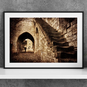 Printable Cahors Photography Poster - Pont Valentre Sepia - Digital Download Wall Art