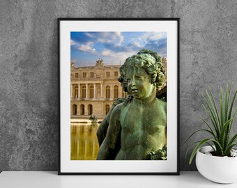Printable Chateau de Versailles France Photography Poster - Statue - Digital Download Wall Art