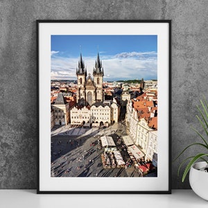 Printable Prague Czech Republic Photography Poster - Church of Our Lady Before Tyn II - Digital Download Wall Art