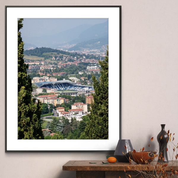 Printable Bergamo Italy Photography Poster - Atalanta Stadium - Digital Download Wall Art