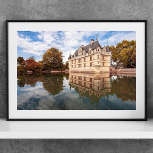 Printable Loire Valley France Photography Poster - Chateau of Azay le Rideau - Digital Download Wall Art