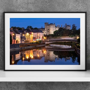 Printable Kilkenny Ireland Photography Poster - Kilkenny Castle at Night - Digital Download Wall Art