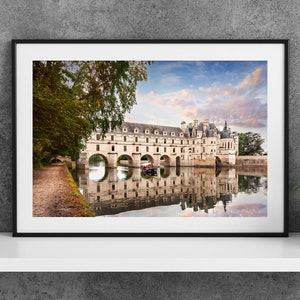 Printable Loire Valley France Photography Poster - Chateau de Chenonceau - Digital Download Wall Art