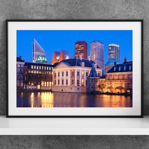 Printable The Hauge Netherlands Photography Poster - Mauritshuis at Night - Digital Download Wall Art