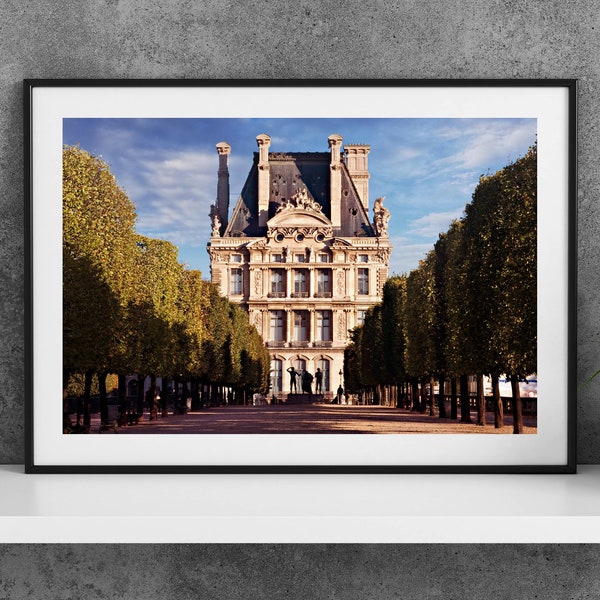 Affiche de photographie imprimable Paris France - Tuileries et Louvre- Digital Download Wall Art