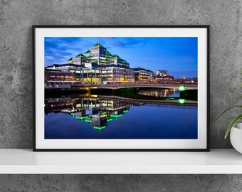 Printable Dublin Ireland Photography Poster - Georges Quay Plaza - Digital Download Wall Art