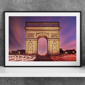 Printable Paris France Photography Poster - Arc de Triomphe Facade - Digital Download Wall Art