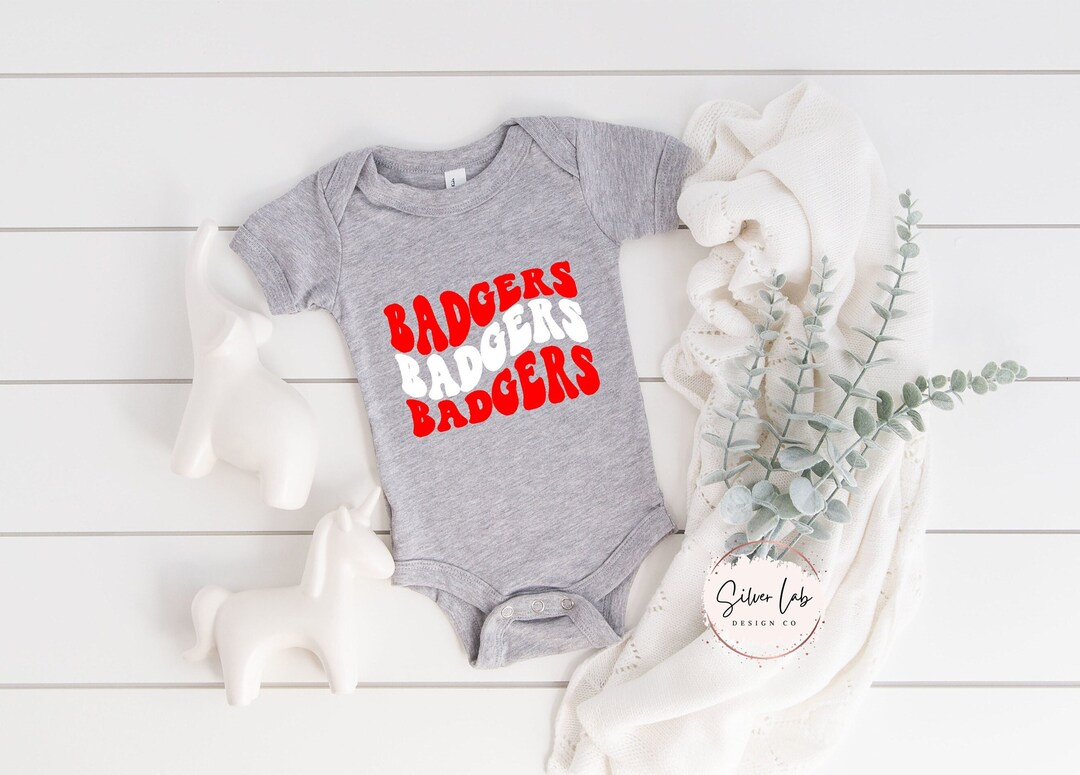 Groovy Badgers Baby Onesie Badgers Baby Onesie Badgers Onesie Badgers