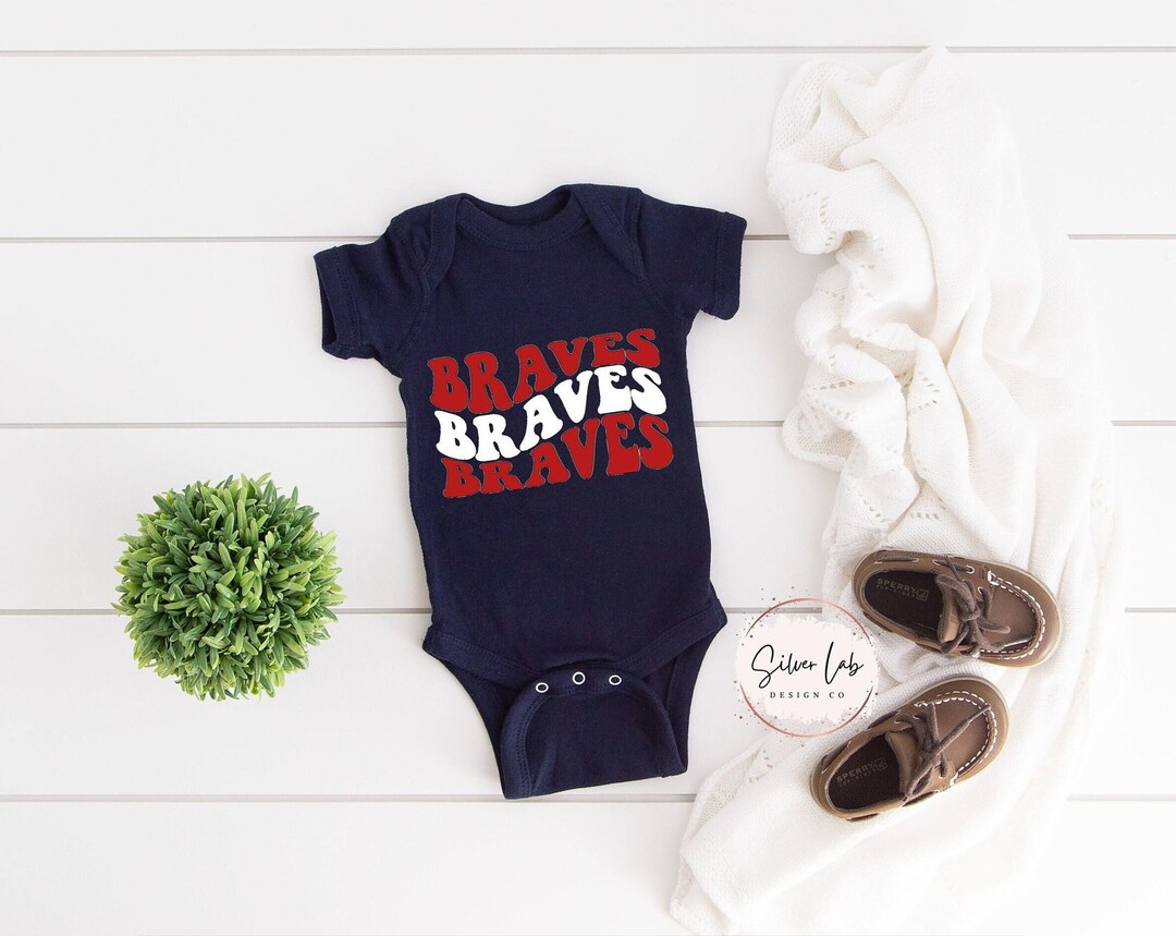Groovy Braves Baby Onesie Braves Baby Onesie Braves Baseball Braves Onesie Braves Baby Bodysuit