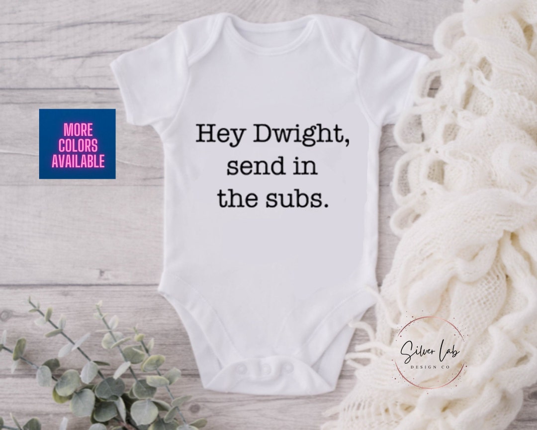 The Office Pregnancy Announcement Bodysuit Hey Dwight, Send in the Subs