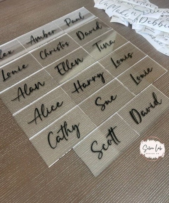 Acrylic Wedding Name Card Wedding Name Tag Table Setting Etsy