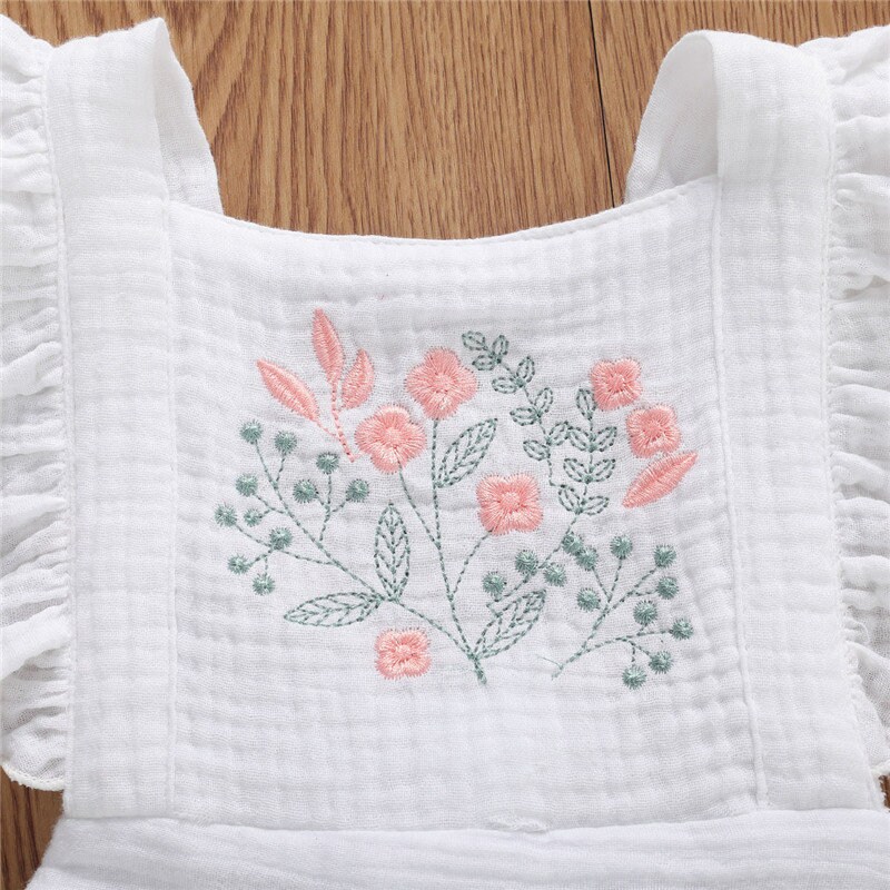Baby Girl Clothes Floral Embroidered Baby Girl Romper Baby Etsy