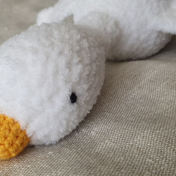 Plush Snuggle Goose Toy, Goose Baby Box, Handmade Stuffed Goose, Waterfowl Soft Toy, Amigurumi Geese, Farmhouse Nurсery Decor, Fluffy Goose