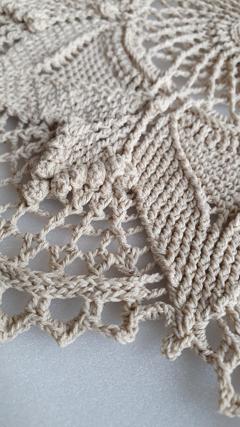 11 Large Round Crochet Doily, Textured Doily, Handmade Tablelinen, Cozy ...