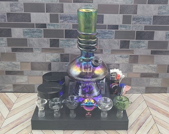 LED Smoking Station, 14mm Bowl Display, Stash Jars, Light up Display for Smokers, Light Up Stash Box, Smoking Gifts, Stoner Gifts