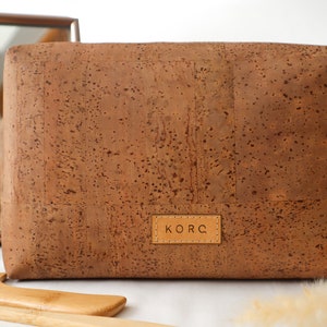 LUCA large Cork toiletry bag with outside pocket image 1