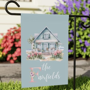 Seaside Cottage Garden Flag | Beach Garden Flag | Maine | Martha&#39;s Vineyard | Nantucket | Florida | Beach House | Coastal Garden Flag