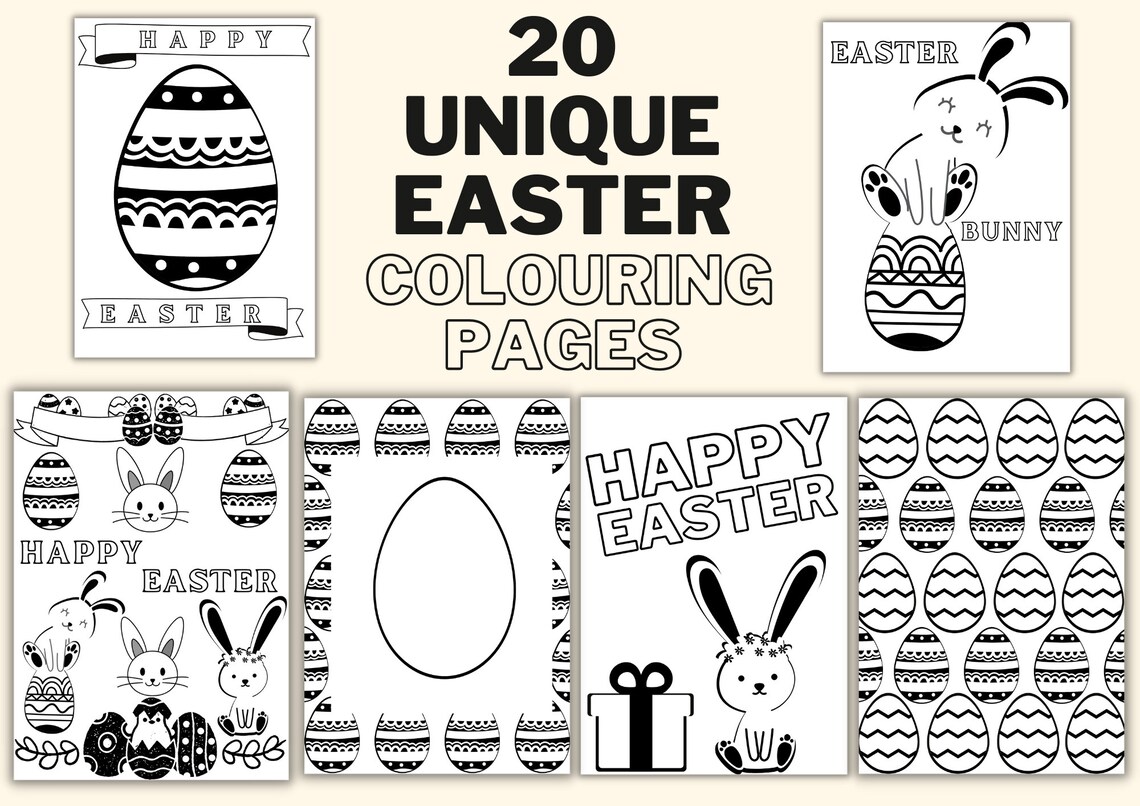 Easter Printable Colouring Pages Kids Easter Colouring Pack Happy