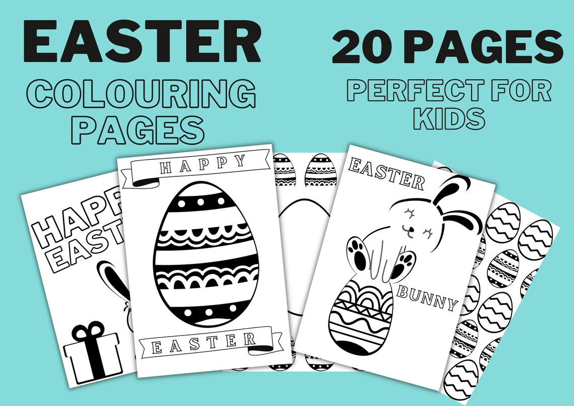 Easter Printable Colouring Pages Kids Easter Colouring Pack Happy