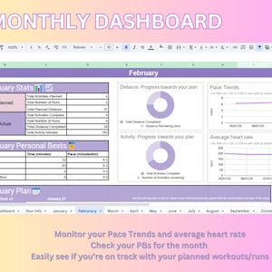 Ultimate Running Planner and Tracker - Google Sheets Spreadsheet/log to ...