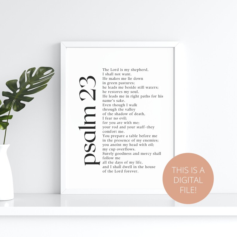 Psalm 23 SVG Wall Art Print, Psalm 23 PNG Printable Art, Psalm 23 Craft ...