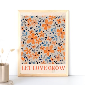 Let Love Grow Sign, Boho Wedding Sign, Let Love Grow Wedding Favors Sign and Bridal Shower Sign PNG PDF, Favor Table Sign, Succulent Favor